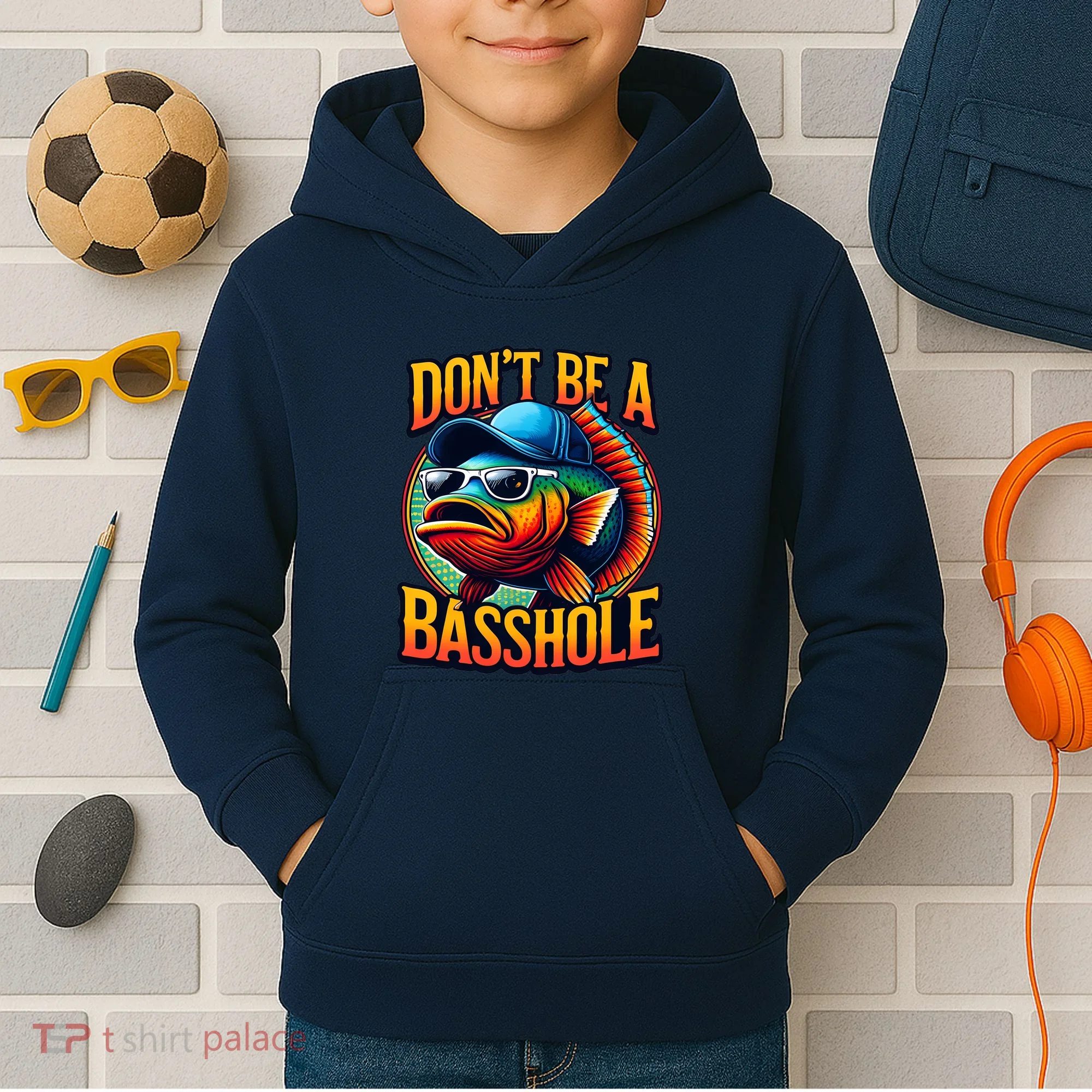 Funny Bass Fish Kids Hoodie