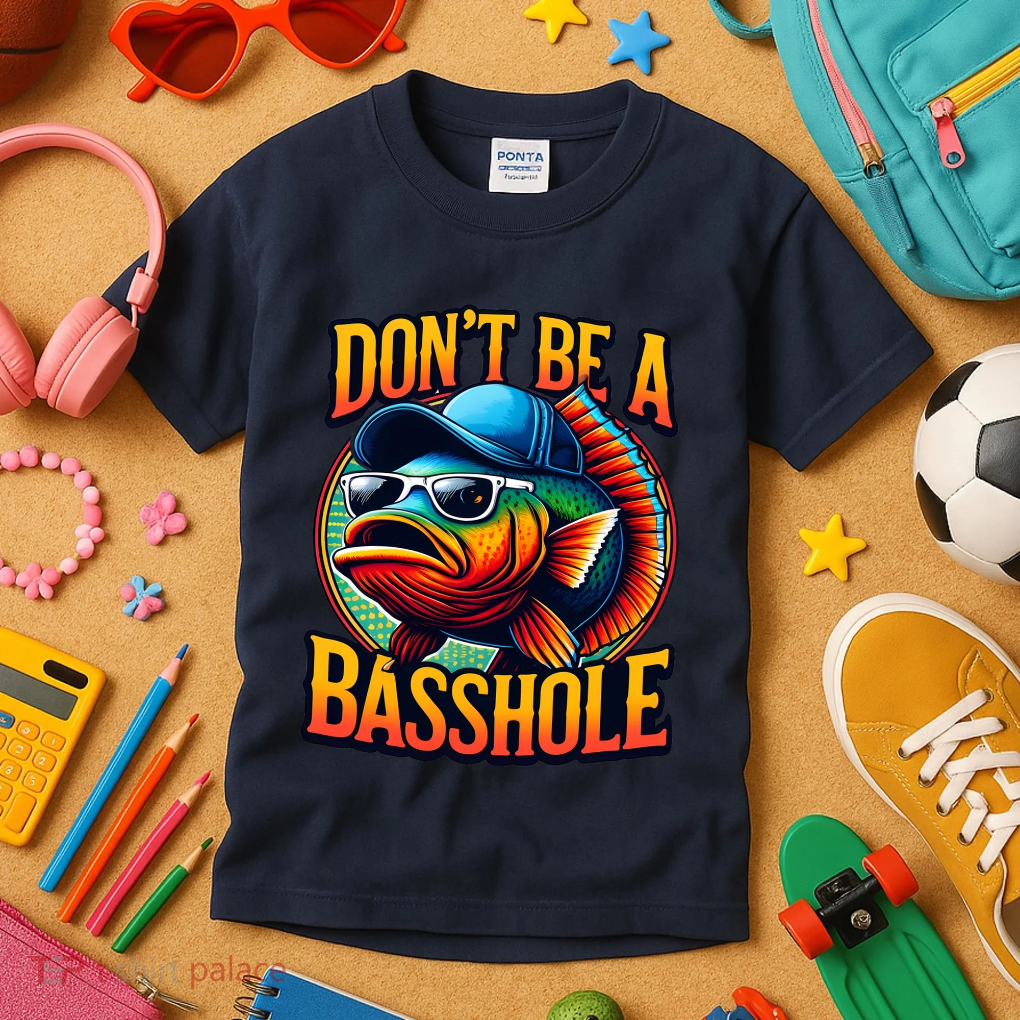 Funny Bass Fish Kids T-Shirt