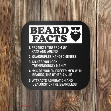 Funny Beard Facts Protects Ageing Makes Manly Bearded Dad Coaster