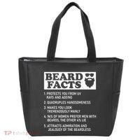 Funny Beard Facts Protects Ageing Makes Manly Bearded Dad Tote Bag thumb 0