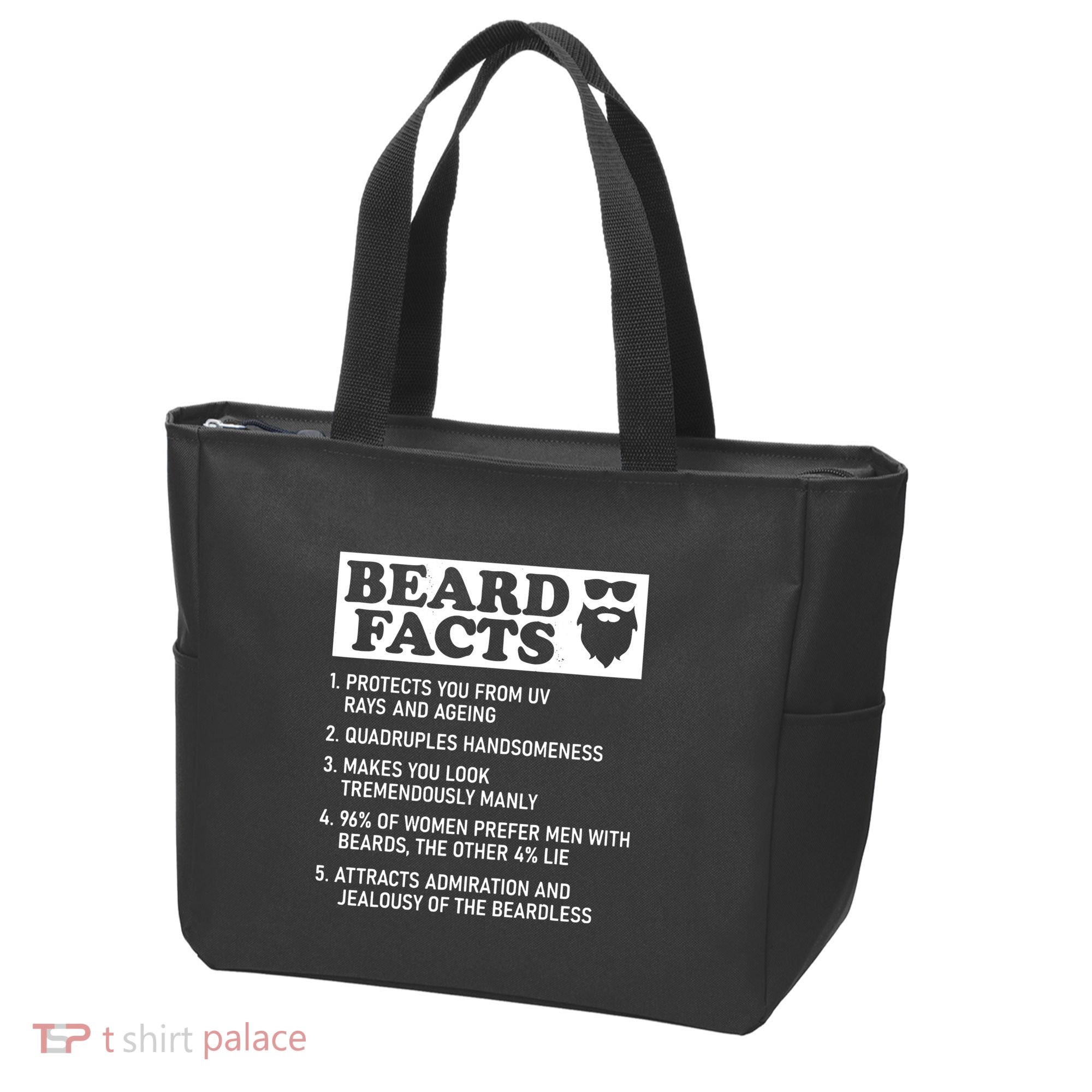 Funny Beard Facts Protects Ageing Makes Manly Bearded Dad Tote Bag