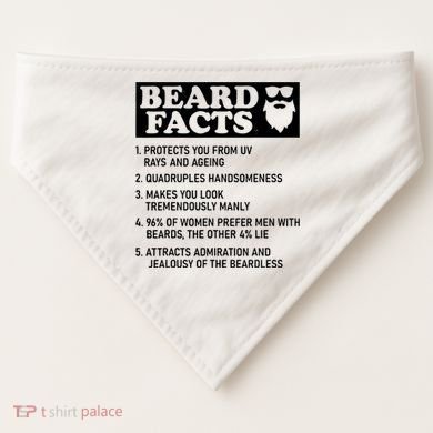 Funny Beard Facts Protects Ageing Makes Manly Bearded Dad USA-Made Doggie Bandana