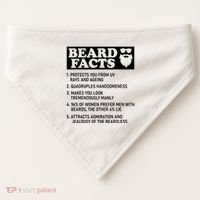 Funny Beard Facts Protects Ageing Makes Manly Bearded Dad USA-Made Doggie Bandana thumb 0