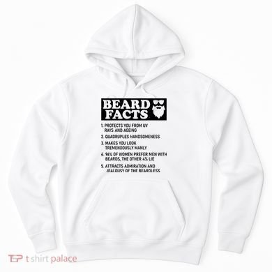 Funny Beard Facts Protects Ageing Makes Manly Bearded Dad Hoodie