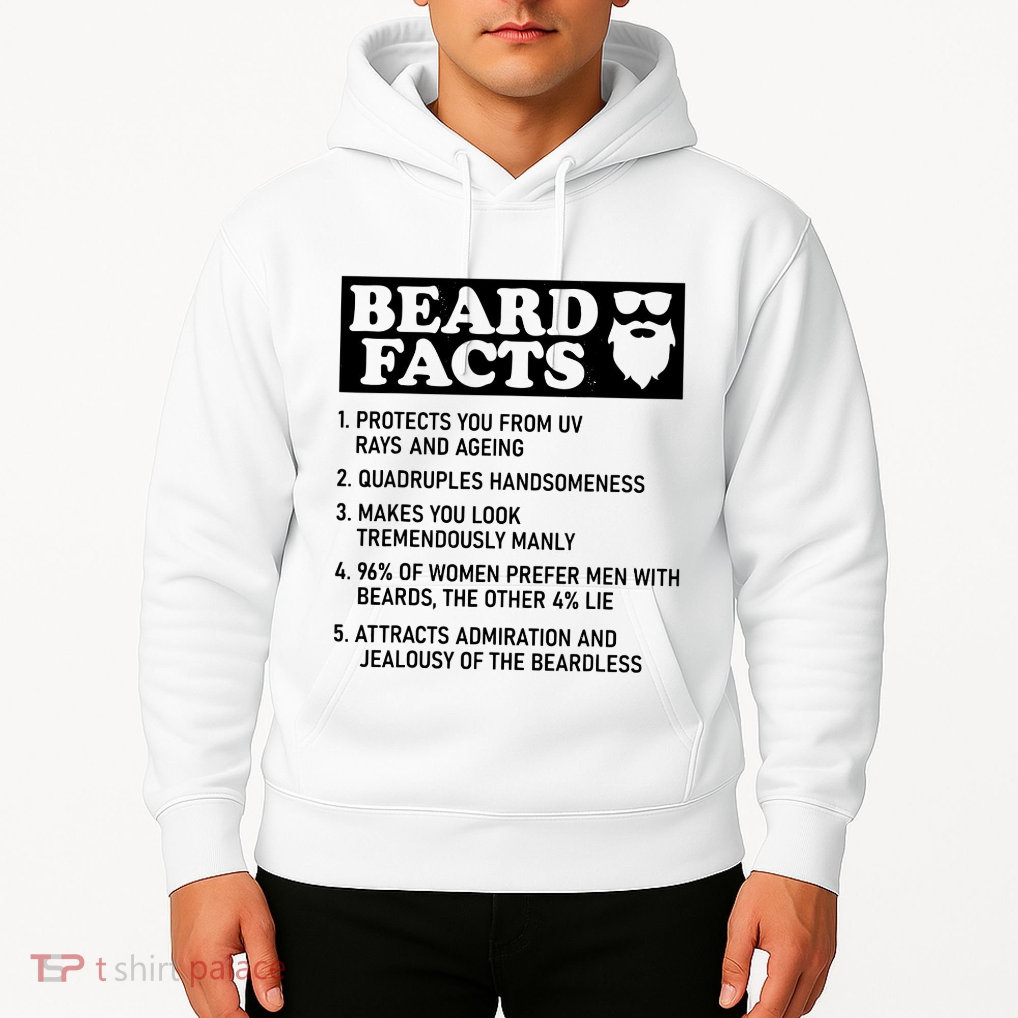 Funny Beard Facts Protects Ageing Makes Manly Bearded Dad Hoodie