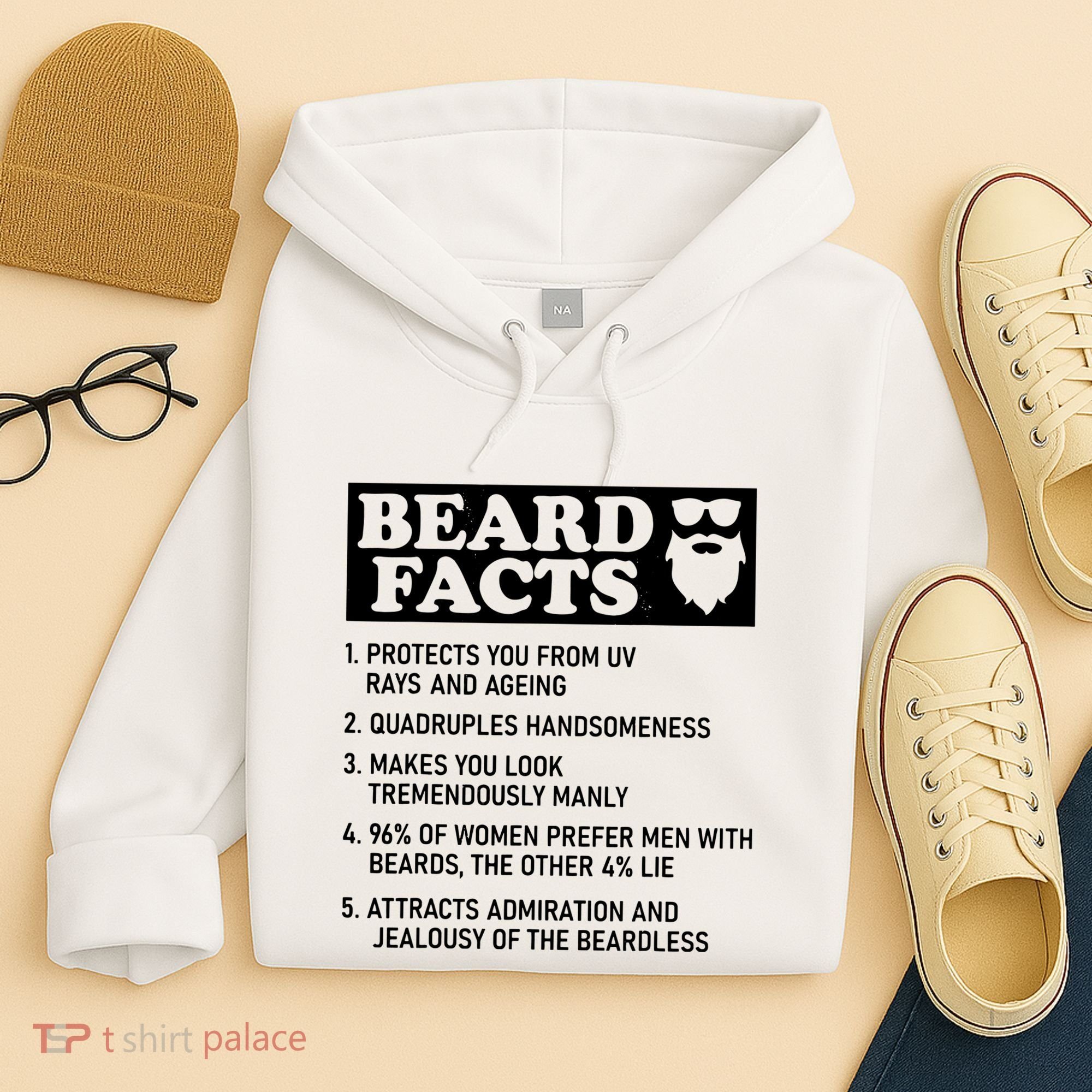 Funny Beard Facts Protects Ageing Makes Manly Bearded Dad Hoodie