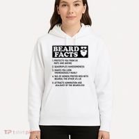 Funny Beard Facts Protects Ageing Makes Manly Bearded Dad Hoodie thumb 5