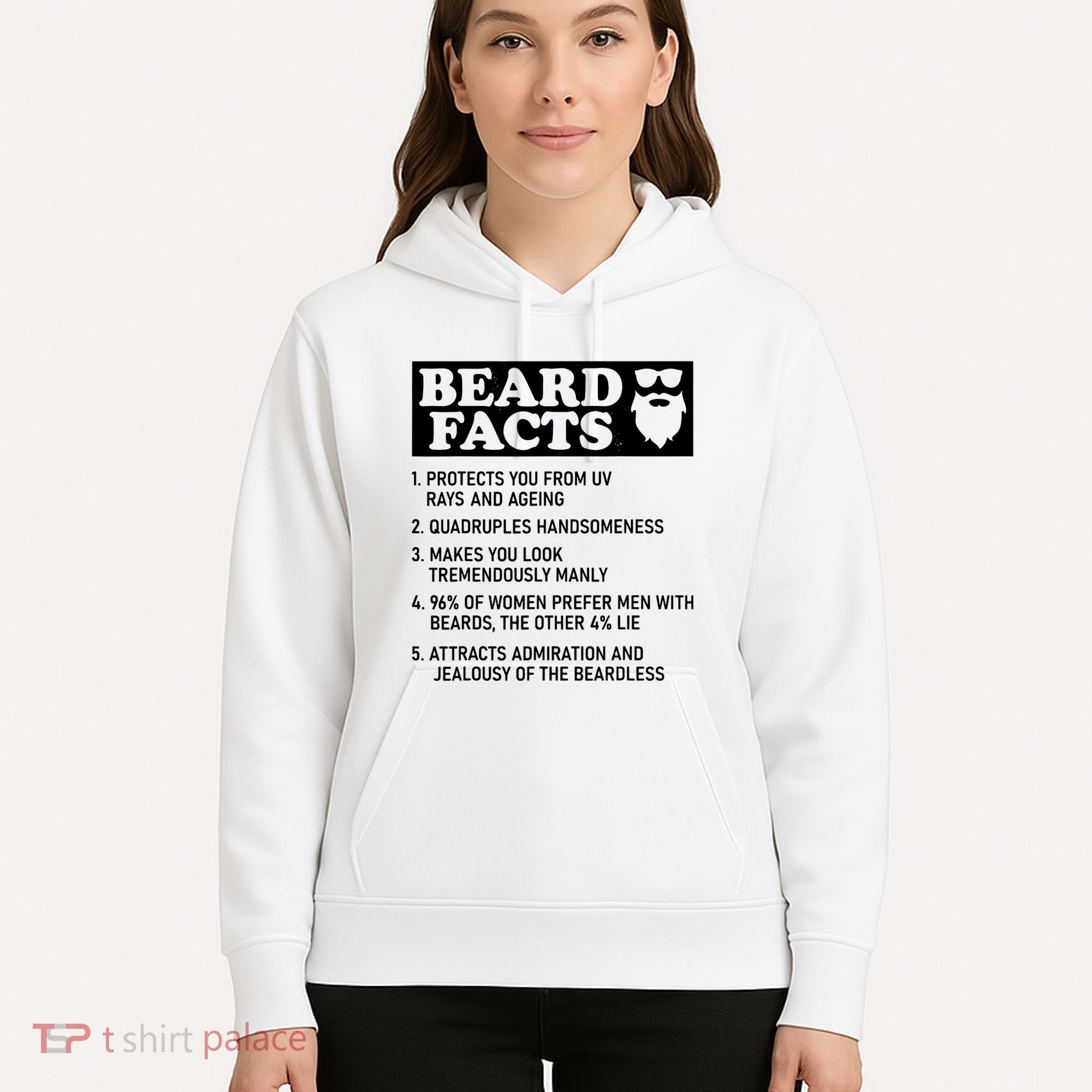 Funny Beard Facts Protects Ageing Makes Manly Bearded Dad Hoodie