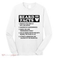 Funny Beard Facts Protects Ageing Makes Manly Bearded Dad Long Sleeve Shirt thumb 0
