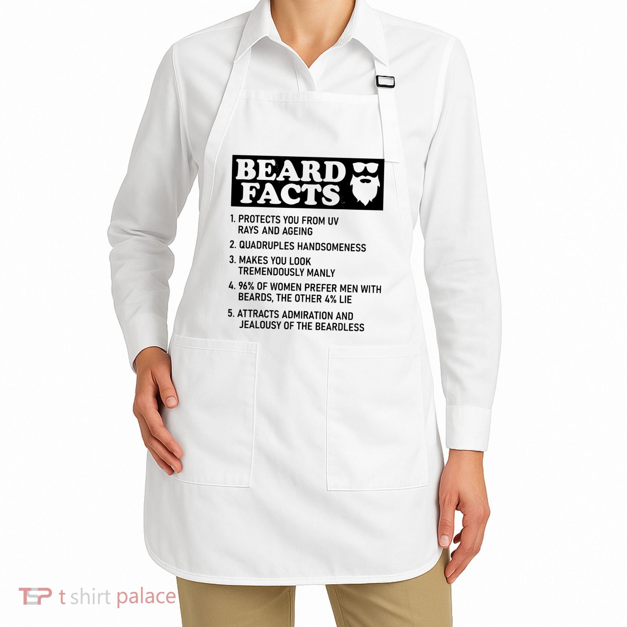 Funny Beard Facts Protects Ageing Makes Manly Bearded Dad Apron