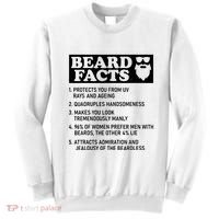 Funny Beard Facts Protects Ageing Makes Manly Bearded Dad Sweatshirt thumb 0
