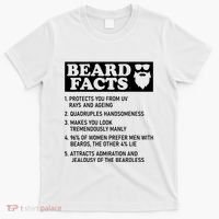Funny Beard Facts Protects Ageing Makes Manly Bearded Dad T-Shirt thumb 0
