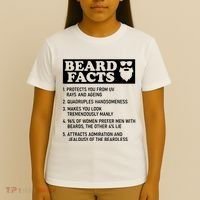 Funny Beard Facts Protects Ageing Makes Manly Bearded Dad T-Shirt thumb 4