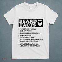 Funny Beard Facts Protects Ageing Makes Manly Bearded Dad T-Shirt thumb 5