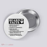 Funny Beard Facts Protects Ageing Makes Manly Bearded Dad Button thumb 0
