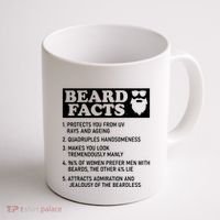 Funny Beard Facts Protects Ageing Makes Manly Bearded Dad Coffee Mug thumb 1