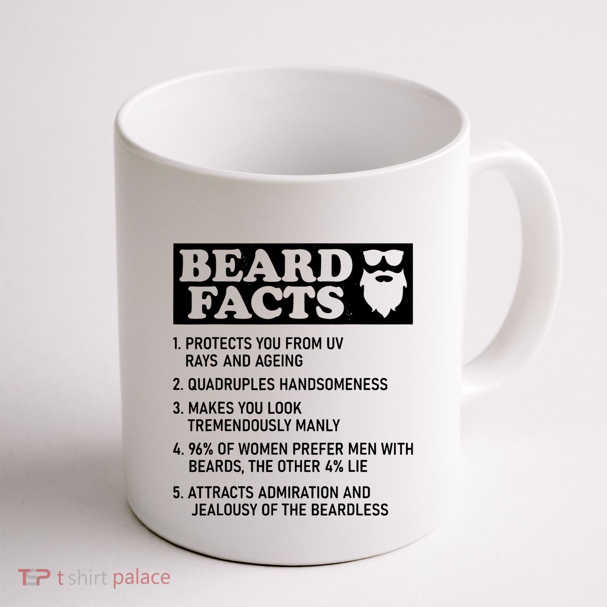 Funny Beard Facts Protects Ageing Makes Manly Bearded Dad Coffee Mug