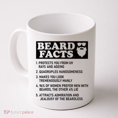 Funny Beard Facts Protects Ageing Makes Manly Bearded Dad Coffee Mug