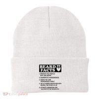 Funny Beard Facts Protects Ageing Makes Manly Bearded Dad Beanie thumb 0