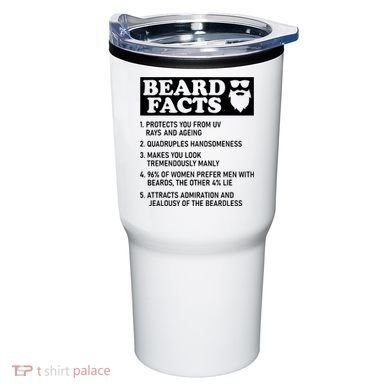 Funny Beard Facts Protects Ageing Makes Manly Bearded Dad Tumbler