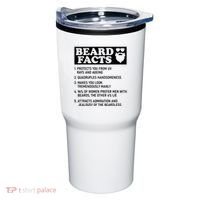Funny Beard Facts Protects Ageing Makes Manly Bearded Dad Tumbler thumb 0