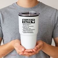 Funny Beard Facts Protects Ageing Makes Manly Bearded Dad Tumbler thumb 2