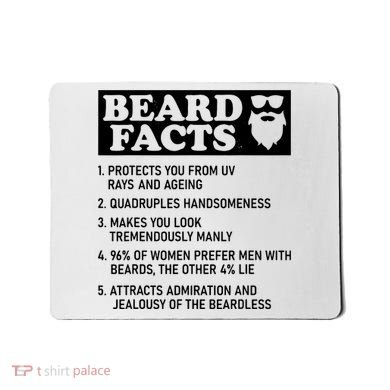 Funny Beard Facts Protects Ageing Makes Manly Bearded Dad Mousepad