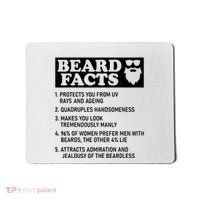 Funny Beard Facts Protects Ageing Makes Manly Bearded Dad Mousepad thumb 0
