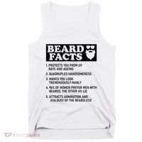 Funny Beard Facts Protects Ageing Makes Manly Bearded Dad Tank Top thumb 0