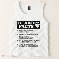 Funny Beard Facts Protects Ageing Makes Manly Bearded Dad Tank Top thumb 2
