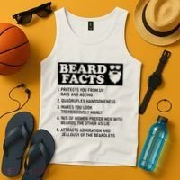 Funny Beard Facts Protects Ageing Makes Manly Bearded Dad Tank Top thumb 4