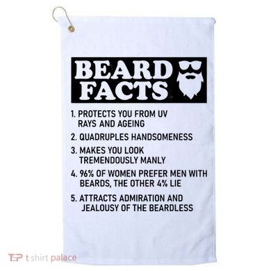 Funny Beard Facts Protects Ageing Makes Manly Bearded Dad Golf Towel