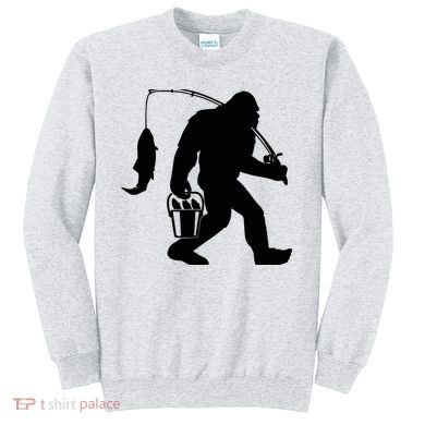 Funny Bigfoot Fishing Sasquatch Gift Sweatshirt