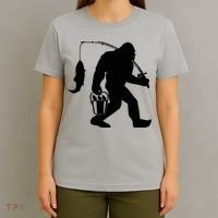 Funny Bigfoot Fishing Sasquatch Gift T-Shirt thumb 4