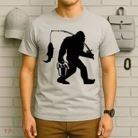 Funny Bigfoot Fishing Sasquatch Gift T-Shirt thumb 6