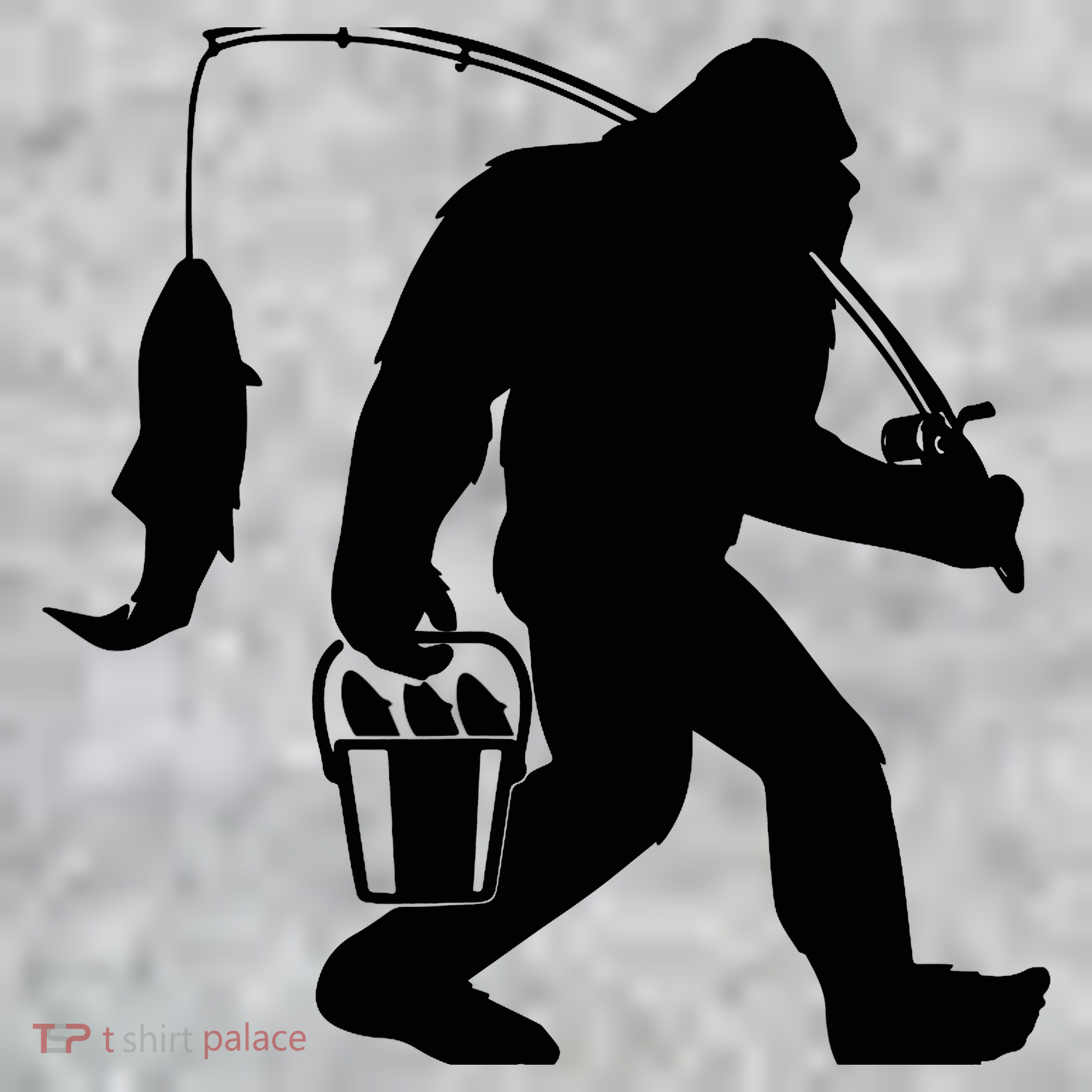 Funny Bigfoot Fishing Sasquatch Gift T-Shirt