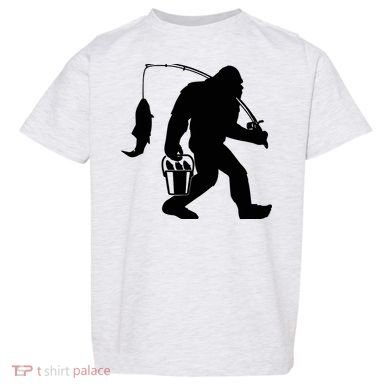 Funny Bigfoot Fishing Sasquatch Gift Toddler T-Shirt