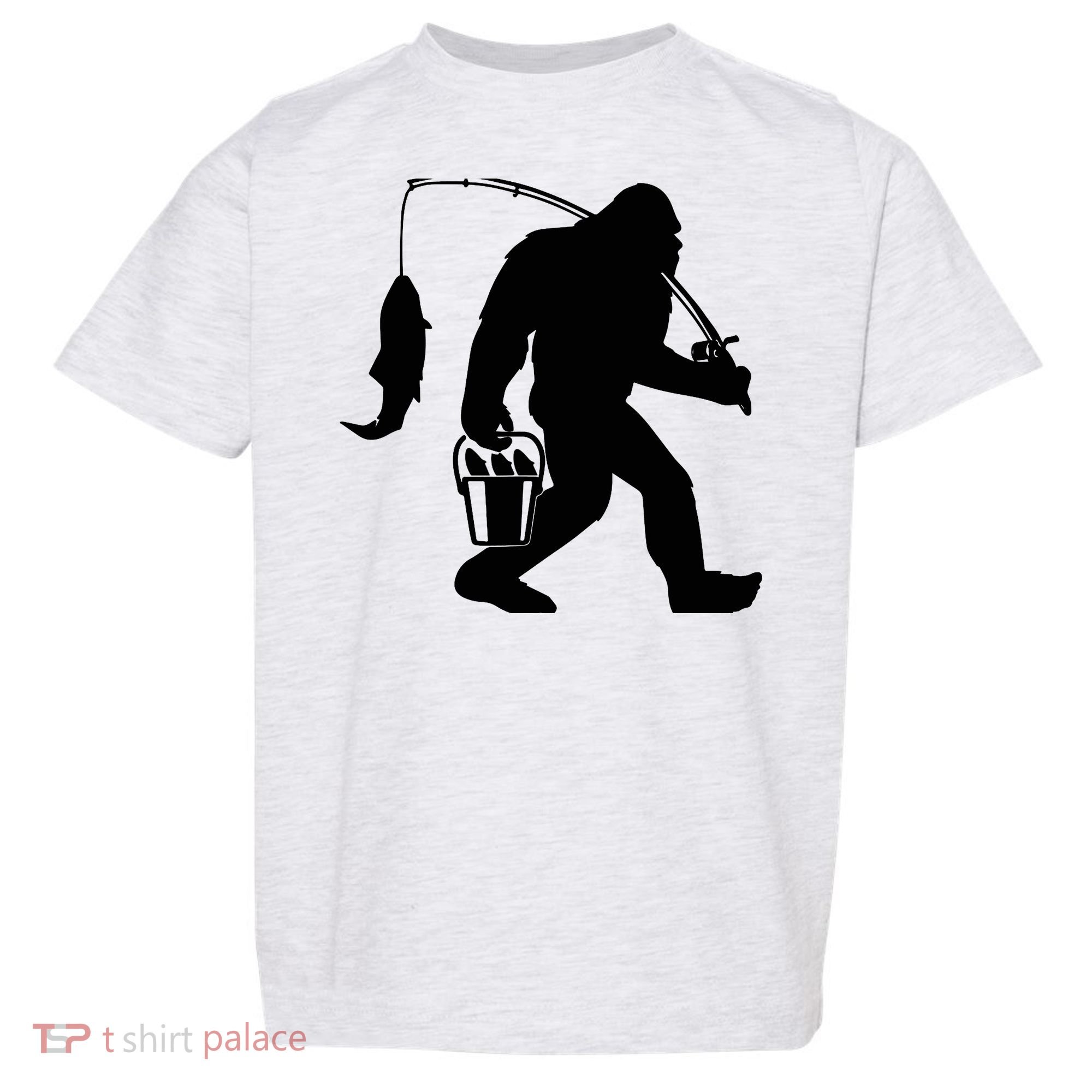Funny Bigfoot Fishing Sasquatch Gift Toddler T-Shirt