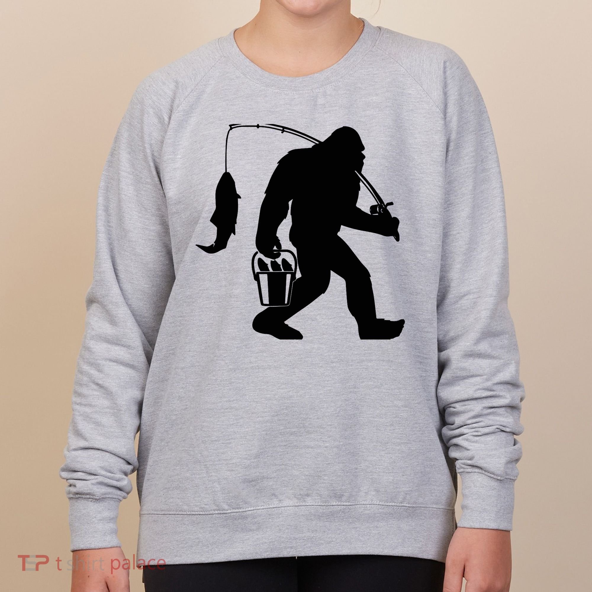 Funny Bigfoot Fishing Sasquatch Gift Women's Sweatshirt