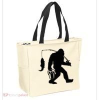 Funny Bigfoot Fishing Sasquatch Gift Tote Bag thumb 2