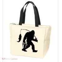 Funny Bigfoot Fishing Sasquatch Gift Tote Bag thumb 3