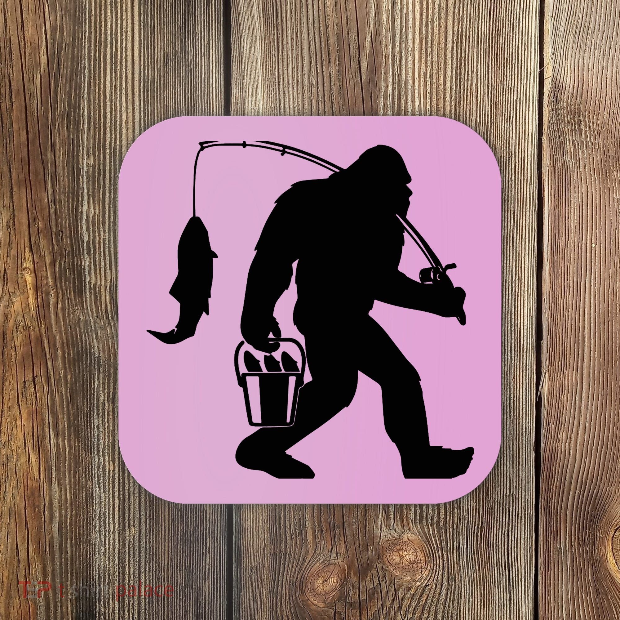 Funny Bigfoot Fishing Sasquatch Gift Coaster