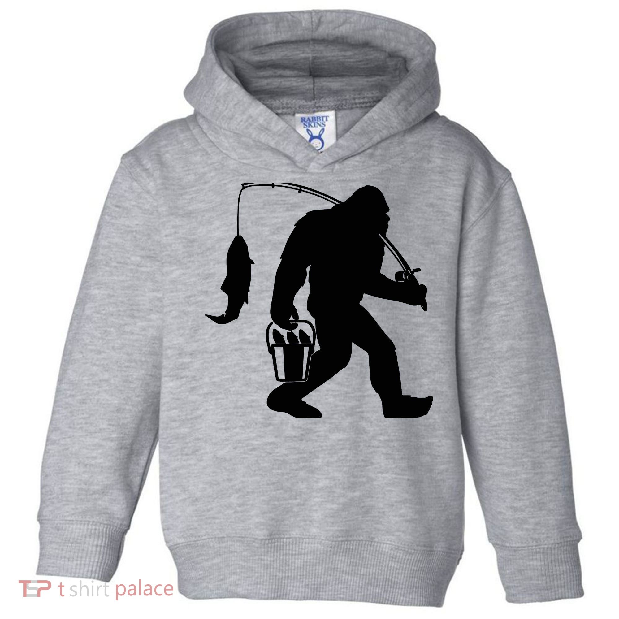 Funny Bigfoot Fishing Sasquatch Gift Toddler Hoodie