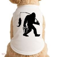 Funny Bigfoot Fishing Sasquatch Gift Doggie Tank thumb 0