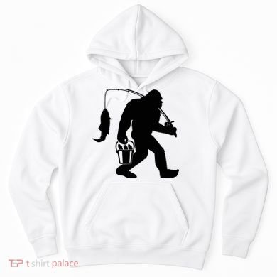 Funny Bigfoot Fishing Sasquatch Gift Hoodie