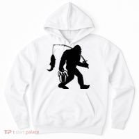 Funny Bigfoot Fishing Sasquatch Gift Hoodie thumb 0