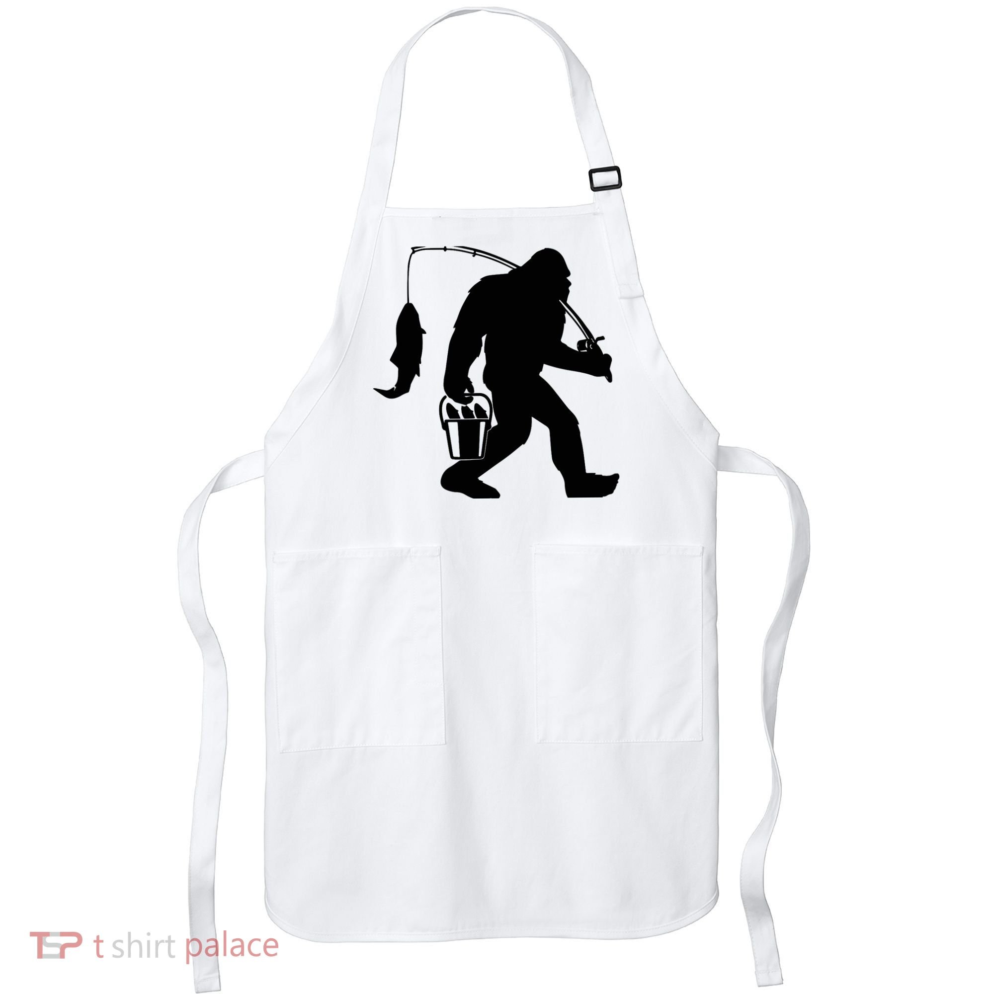 Funny Bigfoot Fishing Sasquatch Gift Apron