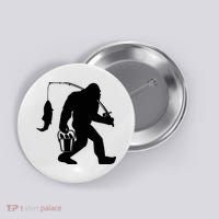 Funny Bigfoot Fishing Sasquatch Gift Button thumb 0