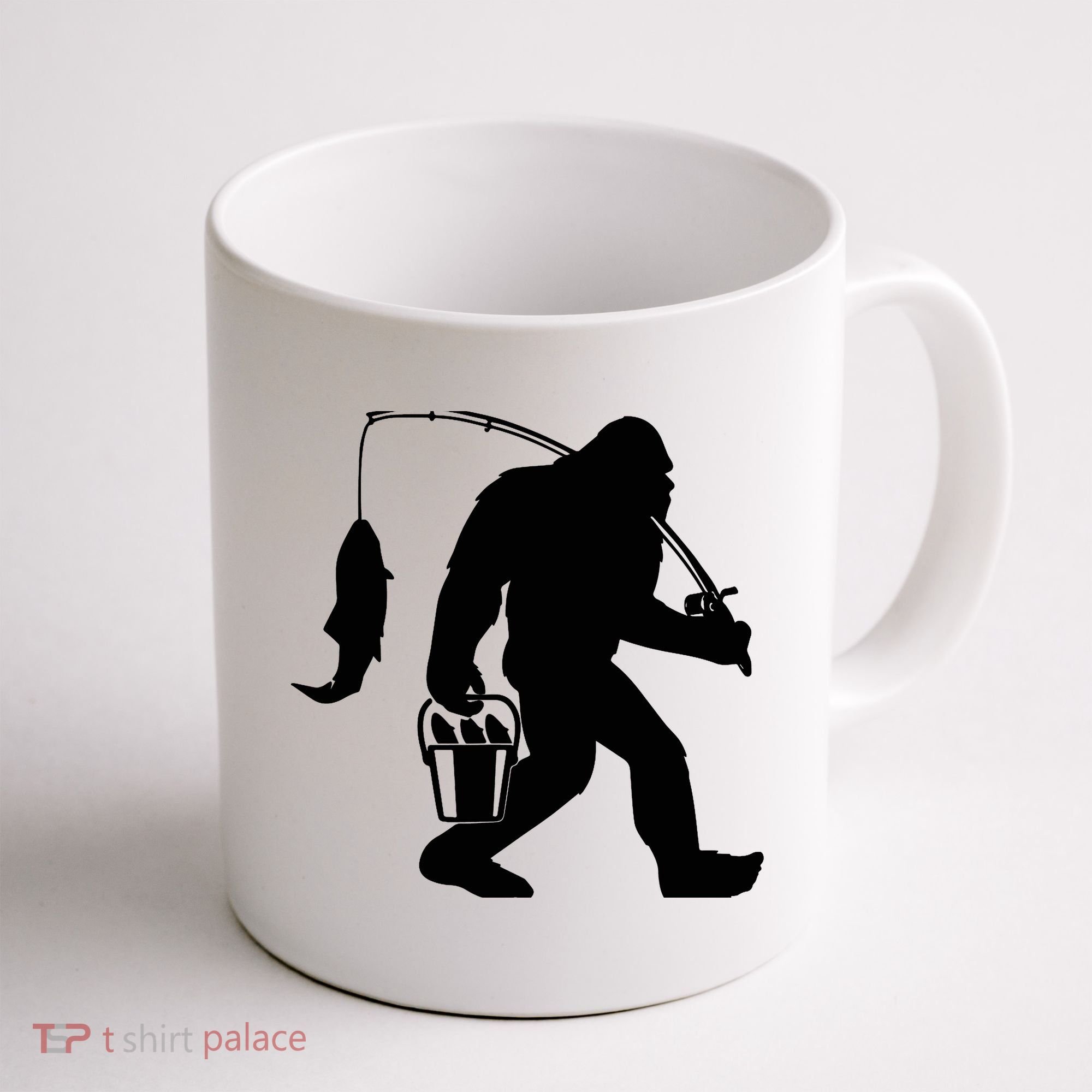 Funny Bigfoot Fishing Sasquatch Gift Coffee Mug
