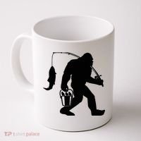 Funny Bigfoot Fishing Sasquatch Gift Coffee Mug thumb 0